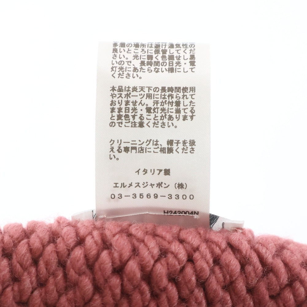 HERMES(エルメス) ジョプラン ウール ニット帽 ビーニー ピンク レディース