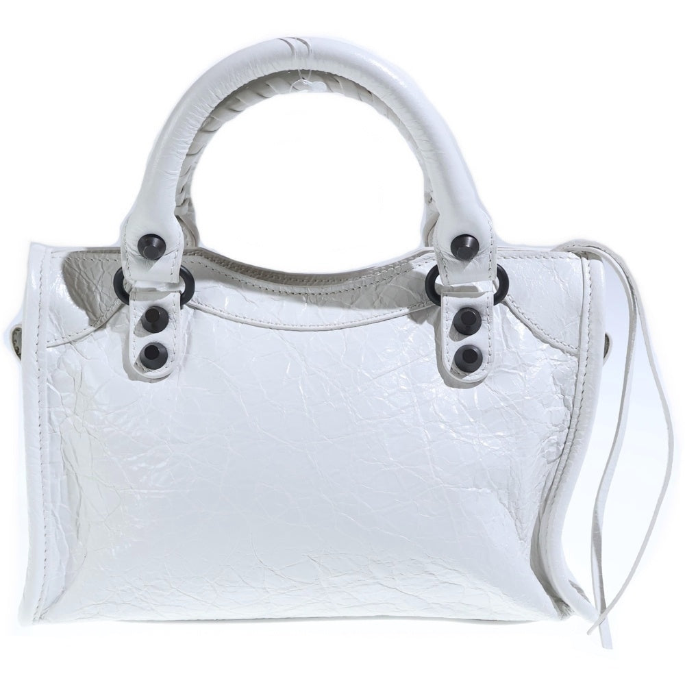 BALENCIAGA(バレンシアガ) Le City ル シティ ナノ レザー 2WAY ハンド ショルダーバッグ ホワイト 806395