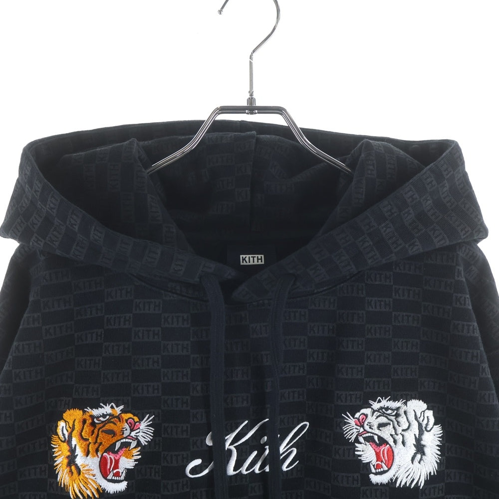 KITH(キス) TOKYO Tiger Souvenir Hoodie 東京限定タイガー スーベニア 刺繍 ーディー プルオーバー パーカー ブラック KH2443-100