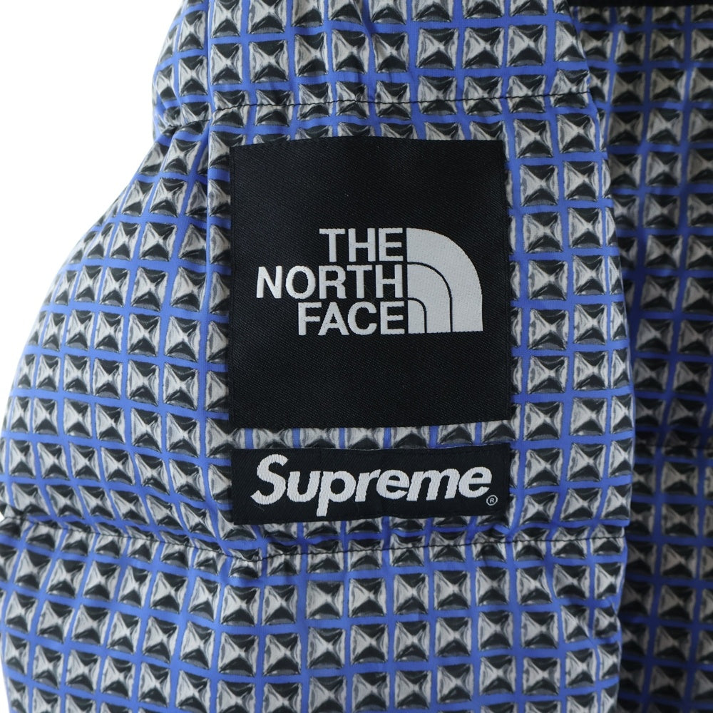 SUPREME(シュプリーム) ×21SS THE NORTH FACE STUDDED NUPTSE ノースフェイス スタッズヌプシ ダウンジャケット ブルー ND421001