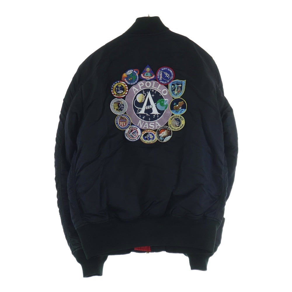 ALPHA INDUSTRIES(アルファ インダストリーズ) NASA APOLLO MA-1 TA0113-001 パッチデザイン フライトジャケット ブルゾン ブラック