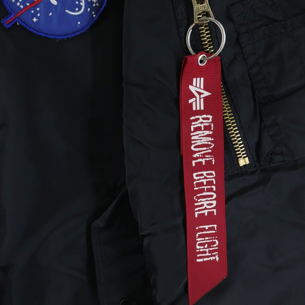 ALPHA INDUSTRIES(アルファ インダストリーズ) NASA APOLLO MA-1 TA0113-001 パッチデザイン フライトジャケット ブルゾン ブラック