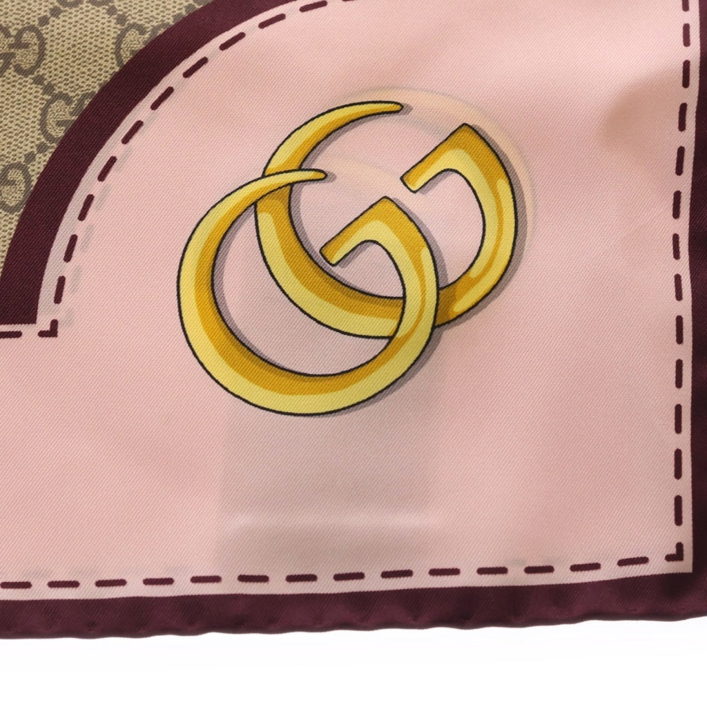GUCCI(グッチ) x Higuchi Yuko Print Silk Scarf x ヒグチユウコ プリント シルクスカーフ ブラウン 848288