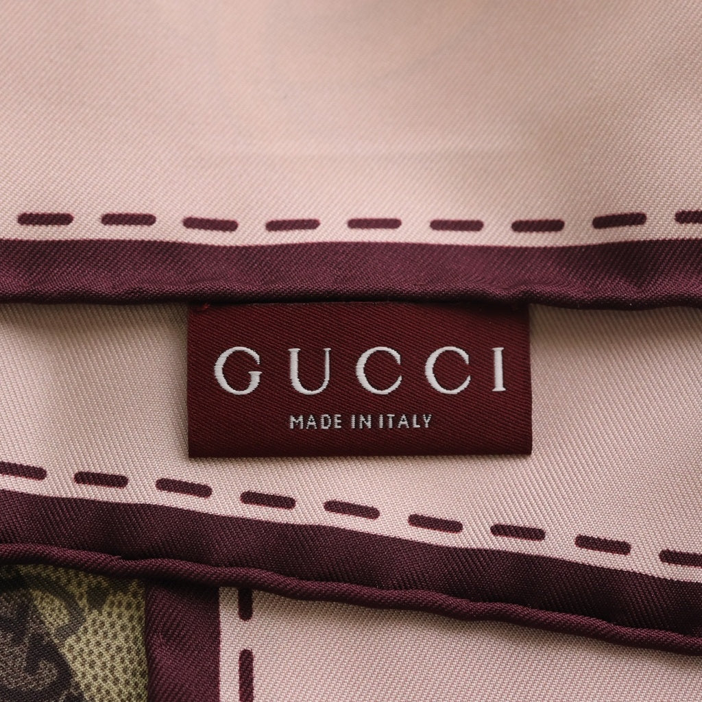 GUCCI(グッチ) x Higuchi Yuko Print Silk Scarf x ヒグチユウコ プリント シルクスカーフ ブラウン 848288