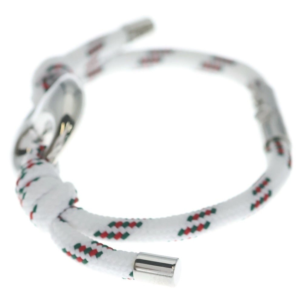 GUCCI(グッチ) マリナチェーン ファブリック ブレスレット ホワイト/シルバー 836226 レディース