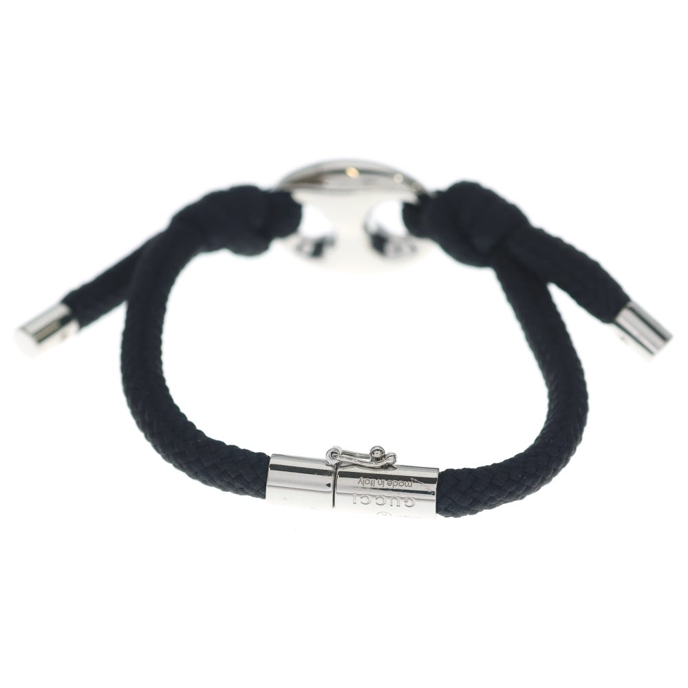 GUCCI(グッチ) マリナチェーン ファブリック ブレスレット ブラック/シルバー 836226 レディース