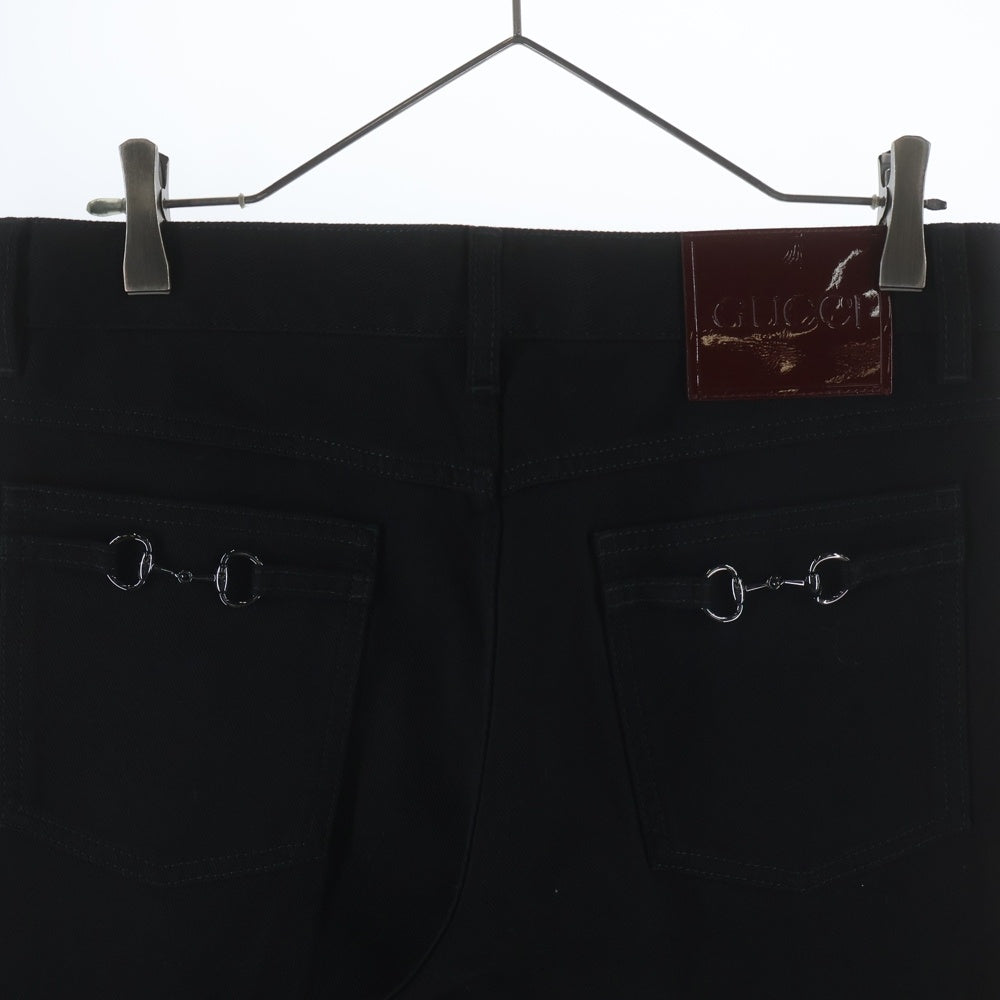 GUCCI(グッチ) ホースビット スリム デニムパンツ ブラック 835215 XDDCD