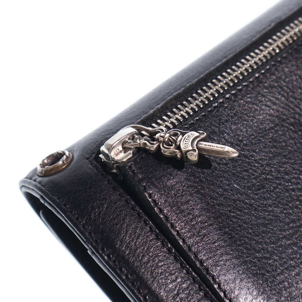 CHROME HEARTS(クロムハーツ) WAVE ウェーブ レザーウォレット 財布 ブラック BCA375
