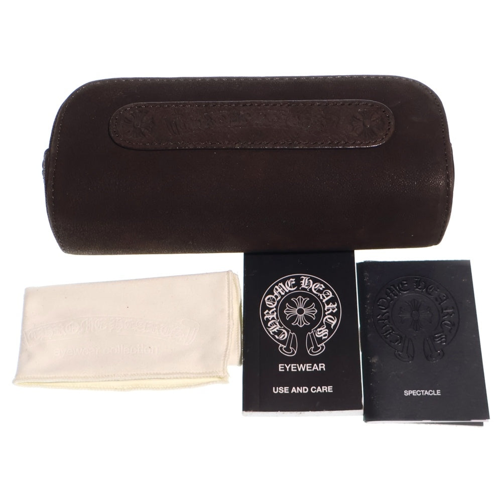 CHROME HEARTS(クロムハーツ) DIXON YU-A CHプラス セメタリークロス エボニーウッド アフターダイヤ スクエア眼鏡 ブラック/ブラウン