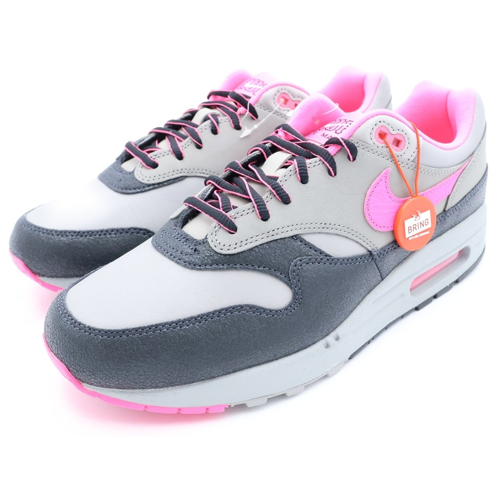 NIKE(ナイキ) ×HUF AIR MAX 1 ANTHRACITE PINK POW ハフ エアマックス1 アンスラサイト ピンク/グレー US9.5/27.5cm HF3713-003