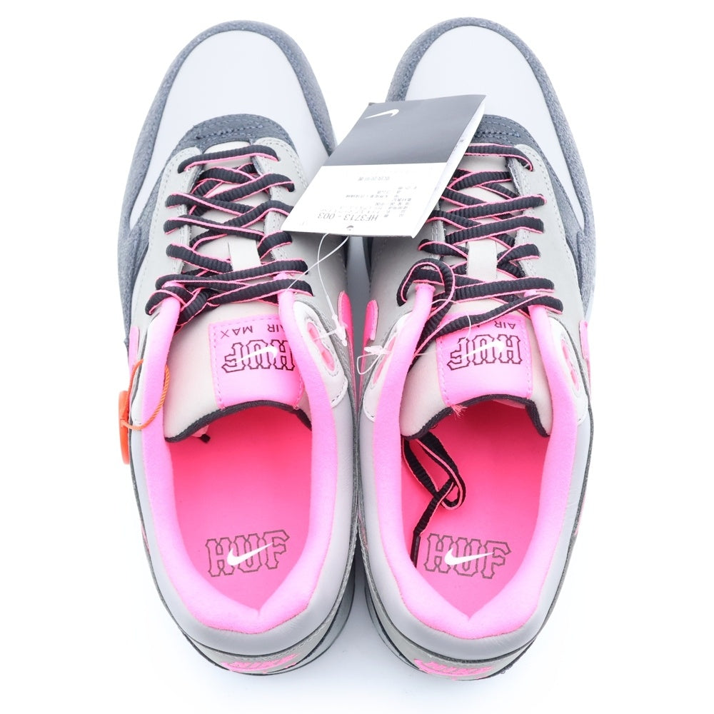 NIKE(ナイキ) ×HUF AIR MAX 1 ANTHRACITE PINK POW ハフ エアマックス1 アンスラサイト ピンク/グレー US9.5/27.5cm HF3713-003