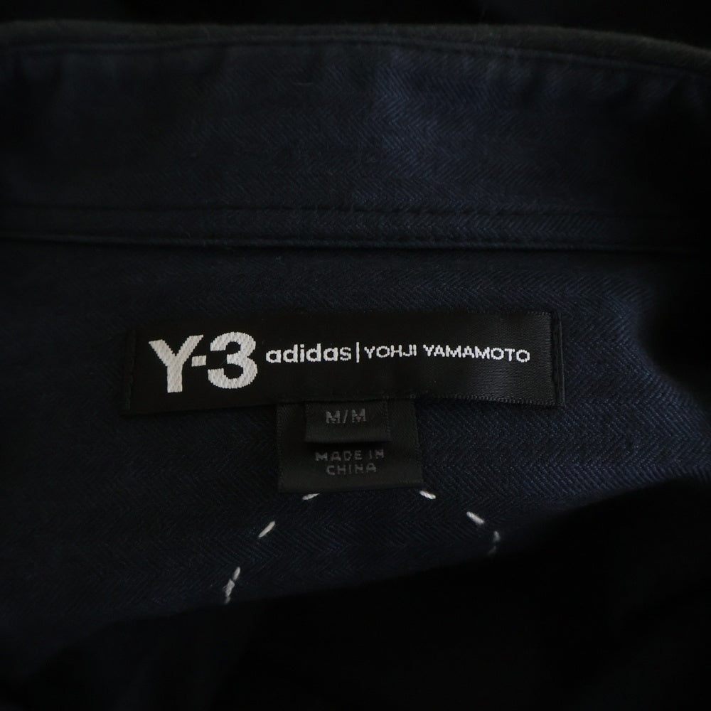 Y-3(ワイスリー) ステッチデザイン マルチポケット ダメージ加工 コート ブラック DP0567