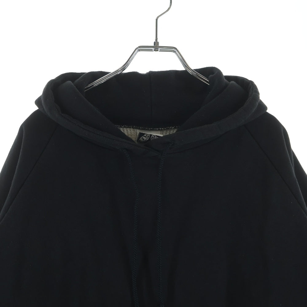 CHROME HEARTS(クロムハーツ) OLD SWTSHRT HD スクロール ラベルプリント 裏地サーマル プルオーバーフーデット スウェット パーカー ブラック