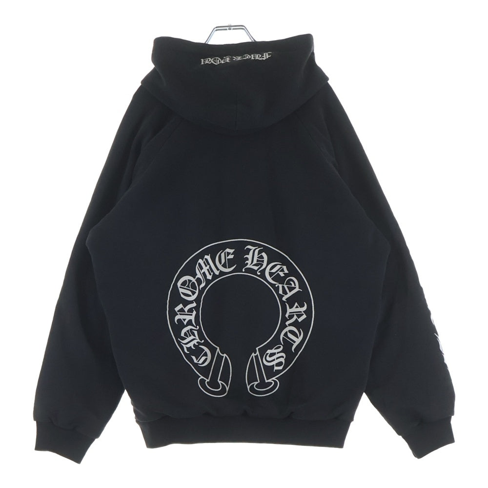 CHROME HEARTS(クロムハーツ) OLD Horseshoe Hoodie オールドモデル ホースシュー 袖プリント プルオーバー パーカー ブラック