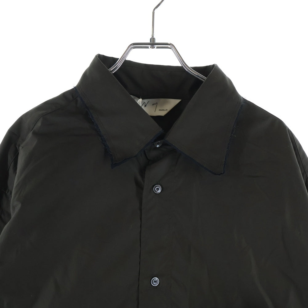ANCELLM(アンセルム) HIGH-COUNT FRAYED OVER SHIRT コットン 長袖シャツ ブラウン ANC-SH83