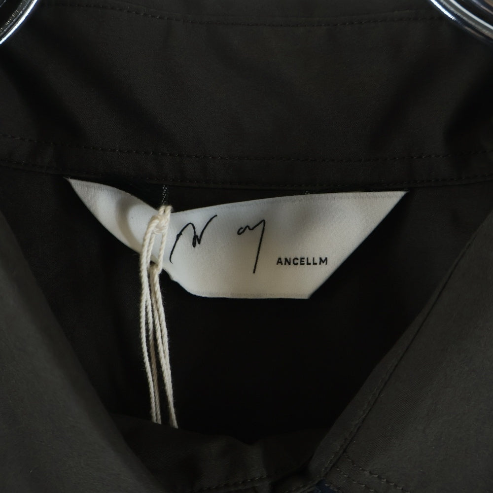 ANCELLM(アンセルム) HIGH-COUNT FRAYED OVER SHIRT コットン 長袖シャツ ブラウン ANC-SH83