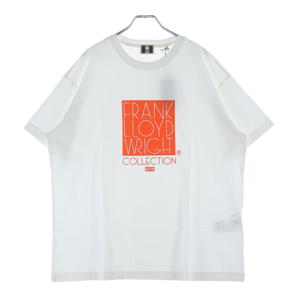 KITH(キス) ×FRANK LLOYD WRIGHT フランク ロイド ライト フロントロゴデザイン クルーネック カットソー 半袖Tシャツ ホワイト KHM030965-101