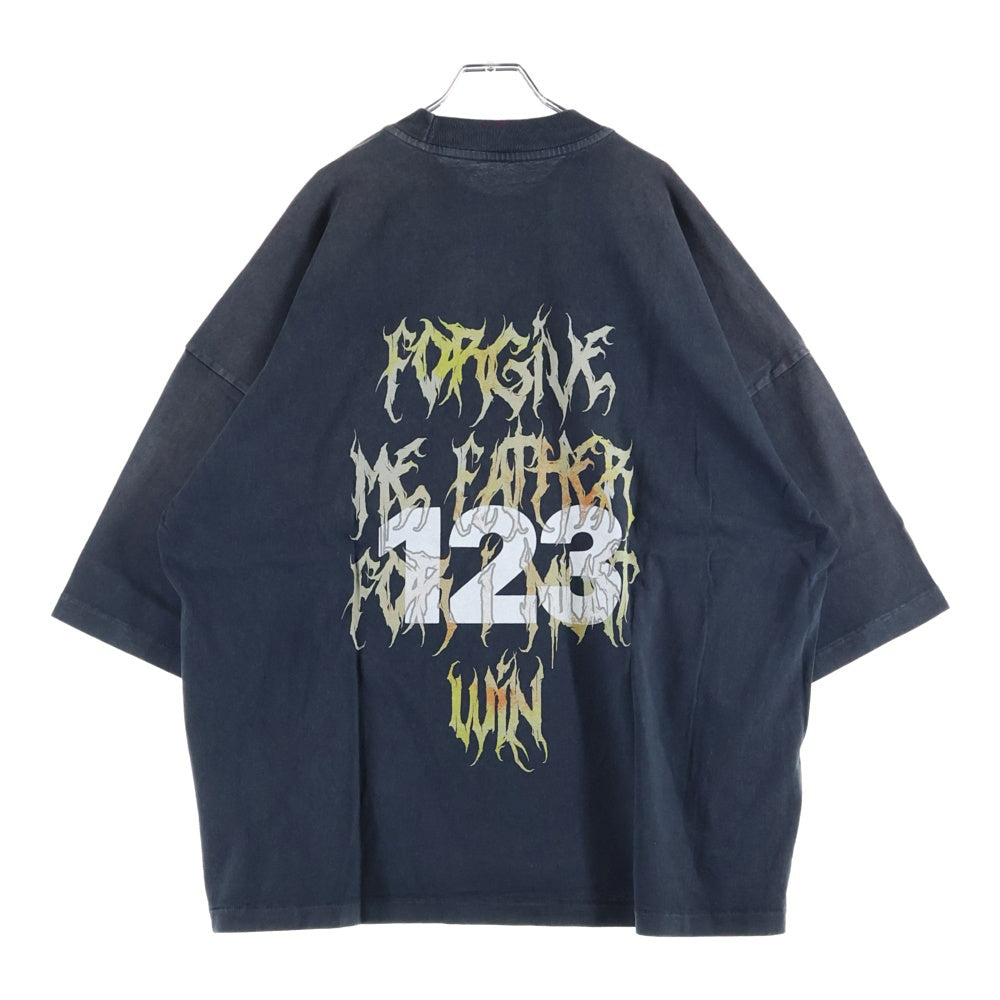 RIVINGTON roi Rebis(リヴィントンロイレビス) FORGIVE ME LS VINTAGE TEE フロントロゴプリント半袖カットソー 半袖Tシャツ ブラック FORG-LS05