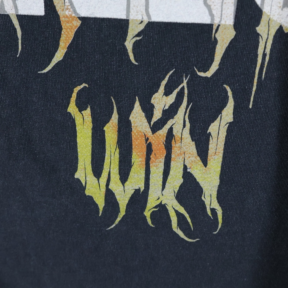 RIVINGTON roi Rebis(リヴィントンロイレビス) FORGIVE ME LS VINTAGE TEE フロントロゴプリント半袖カットソー 半袖Tシャツ ブラック FORG-LS05