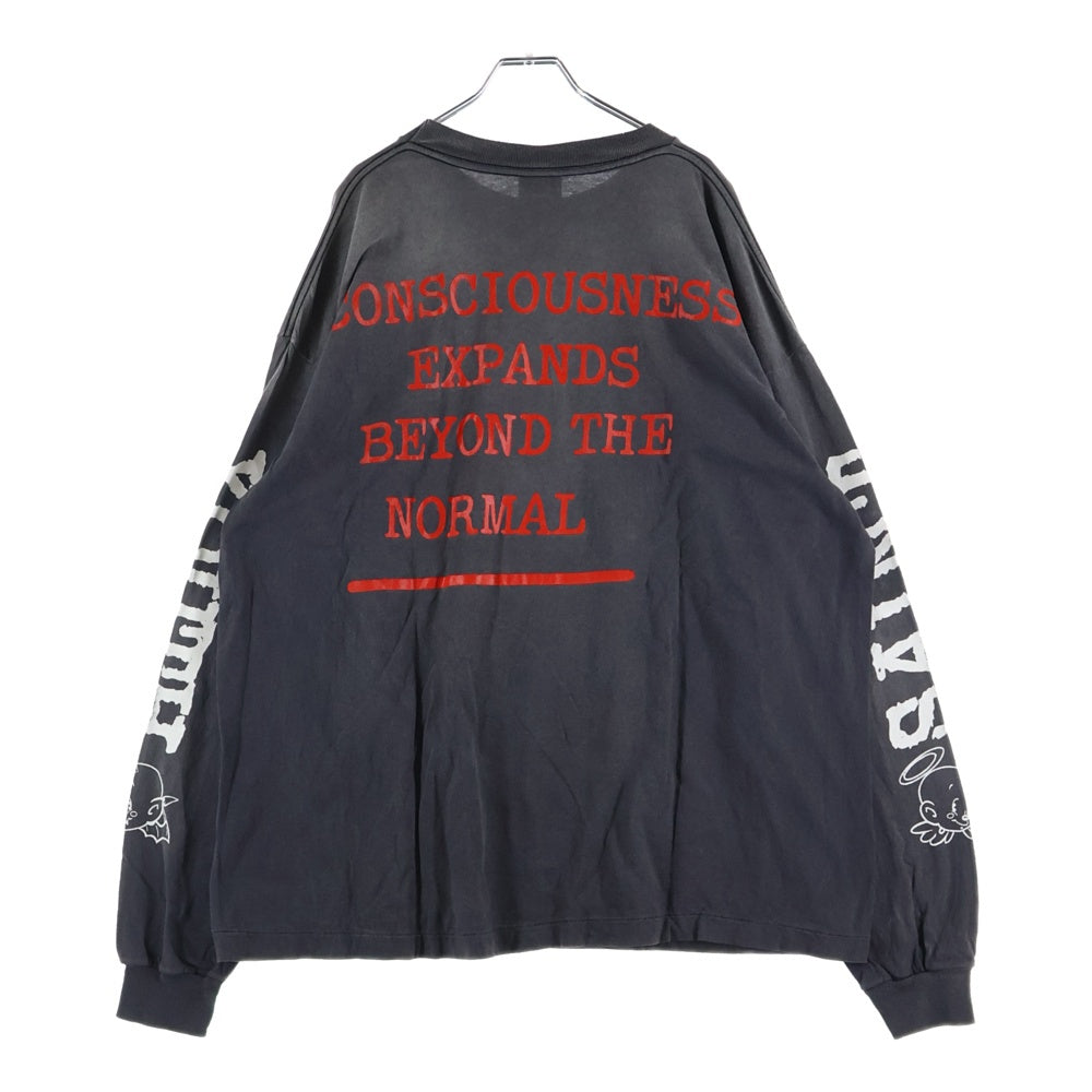 SAINT MICHAEL(セントマイケル) 25AW SAINT YOUTH L/S TEE セイント ユース クルーネック 長袖Tシャツ カットソー グレー SM-HR1--0000-032