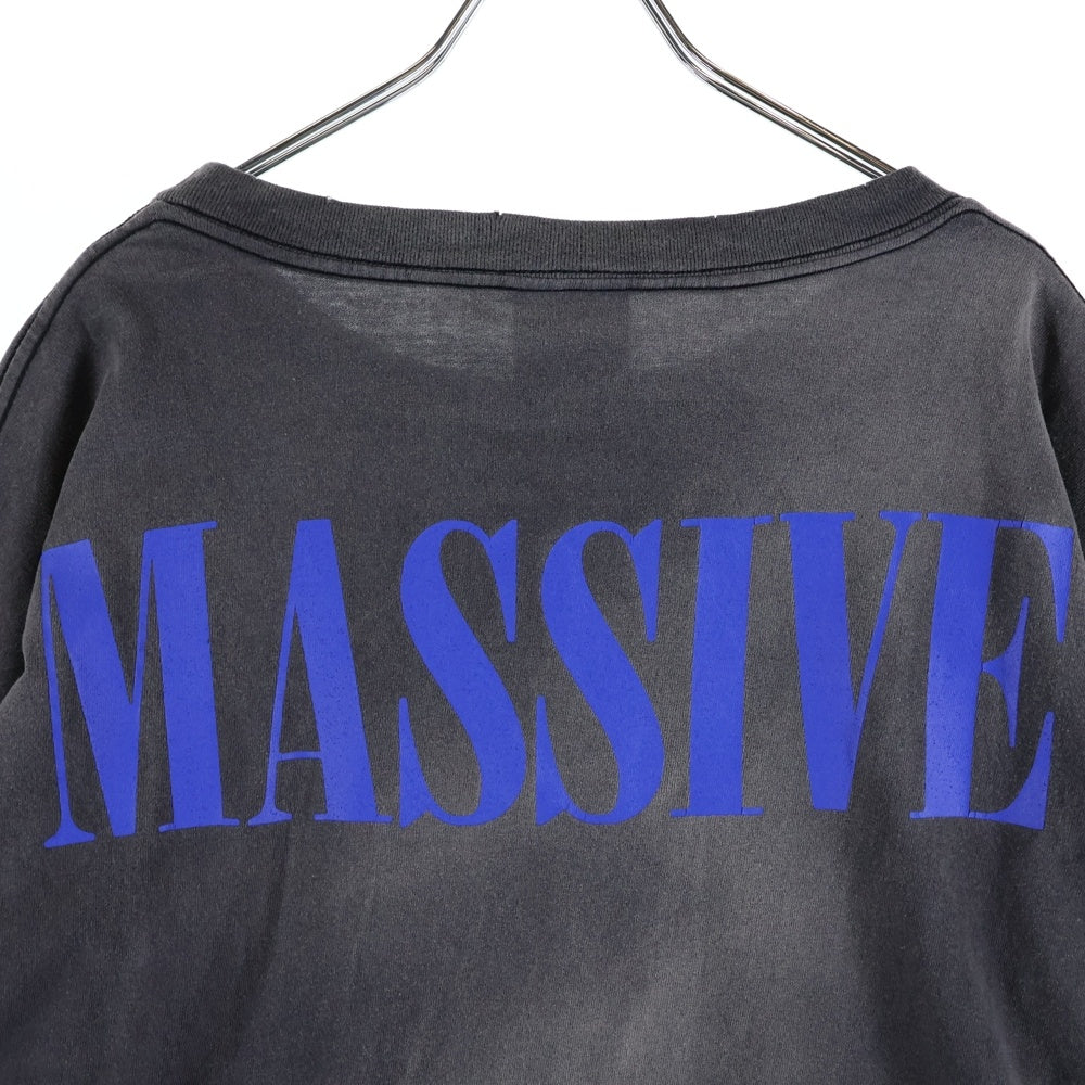 SAINT MICHAEL(セントマイケル) 23AW MASSIVE LS TEE マッシブ プリント クルーネック 長袖Tシャツ カットソー チャコール SM-A23-0000-011