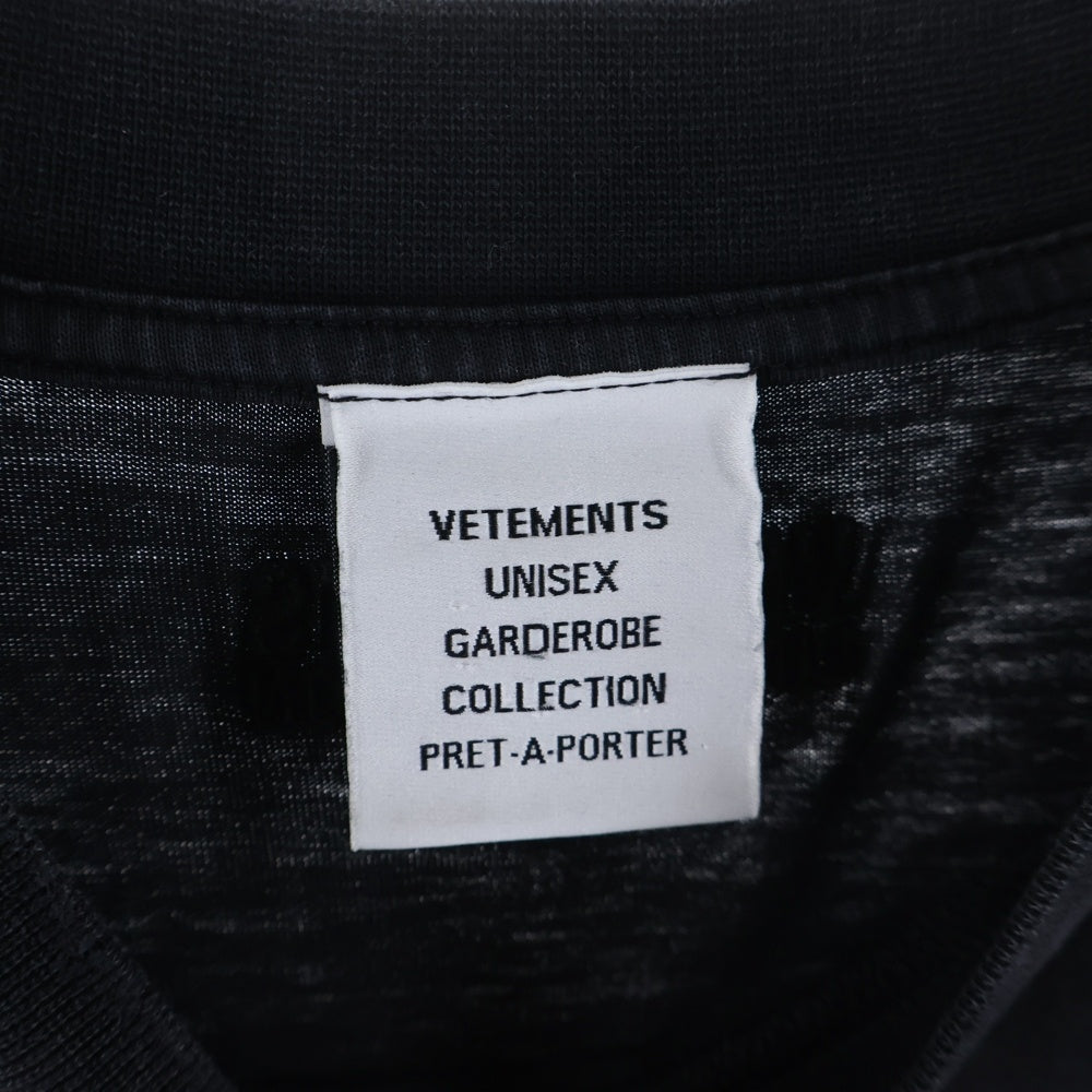 VETEMENTS(ヴェトモン) NOT DOING SHIRT ノットドゥーイングシャツ 半袖カットソー ブラック UE63TR320B