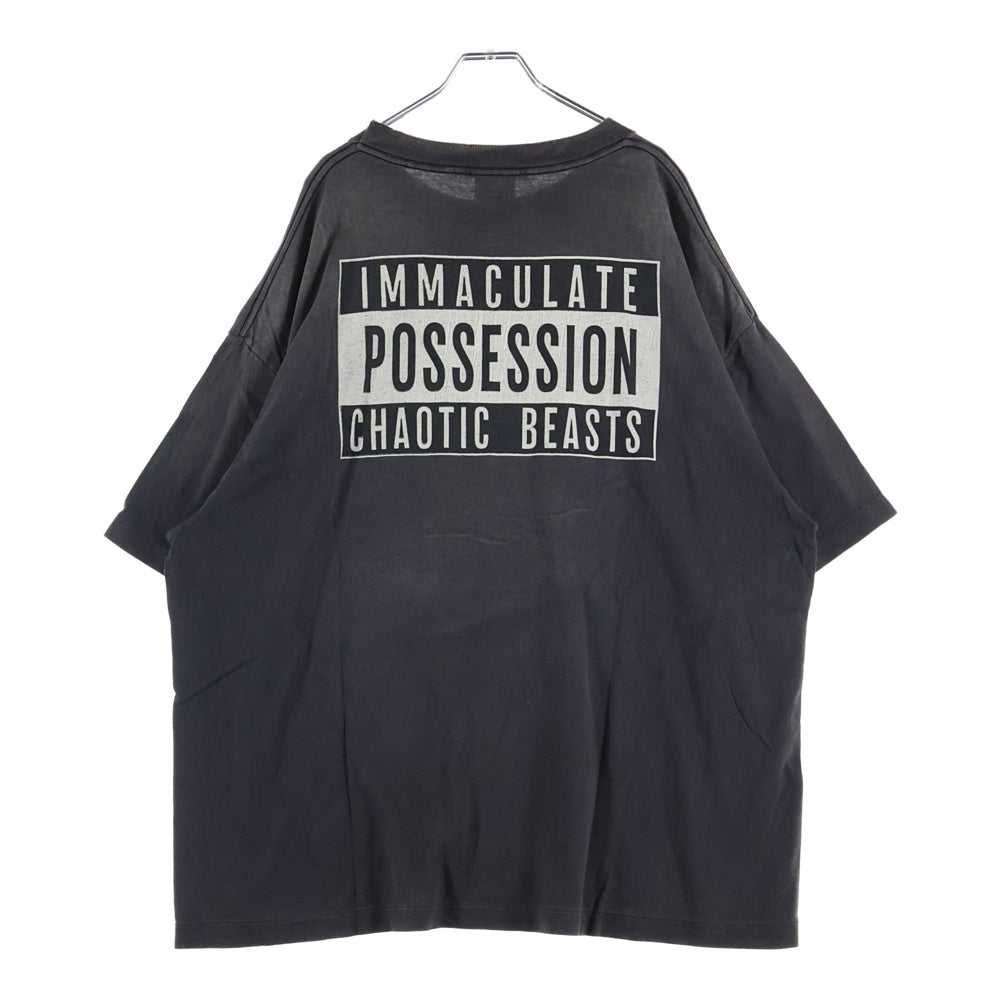 SAINT MICHAEL(セントマイケル) ×CACTUS PLANT FLEA MARKET TEE SMILE カクタスプラントフリーマーケット ティースマイル クルーネック半袖Tシャツ/カットソー ブラック SM-YS1-0000-C01