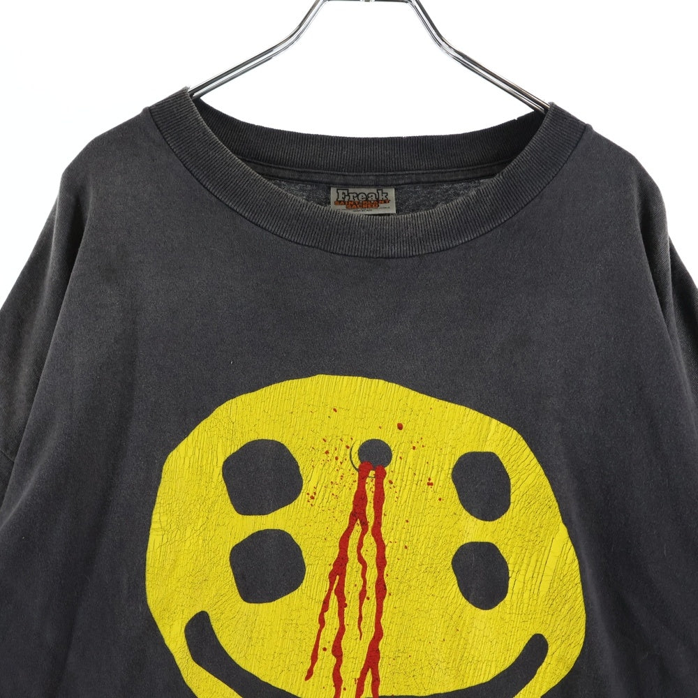 SAINT MICHAEL(セントマイケル) ×CACTUS PLANT FLEA MARKET TEE SMILE カクタスプラントフリーマーケット ティースマイル クルーネック半袖Tシャツ/カットソー ブラック SM-YS1-0000-C01