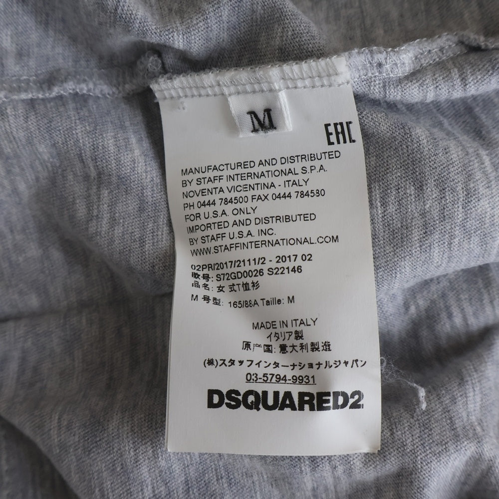 DSQUARED2(ディースクエアード) プリントロゴクルーネックTシャツ カットソー グレー S72GD0026 レディース