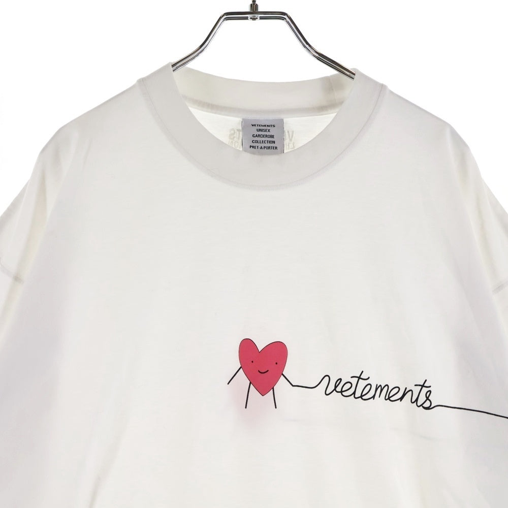 VETEMENTS(ヴェトモン) ハートロゴプリントTシャツカットソー ホワイト UA53TR270W