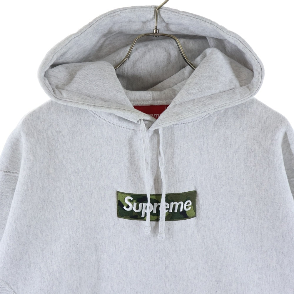 SUPREME(シュプリーム) 23AW Box Logo Hooded sweatshirt 迷彩柄 ボックスロゴデザイン フーデッド スウェット パーカー グレー