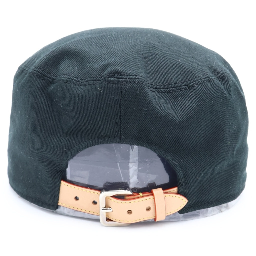 LOUIS VUITTON(ルイヴィトン) ×NIGO ニゴ エンブロイダリーデザイン レザーアジャスター ピルボックスキャップ 帽子 ブラック MP2732