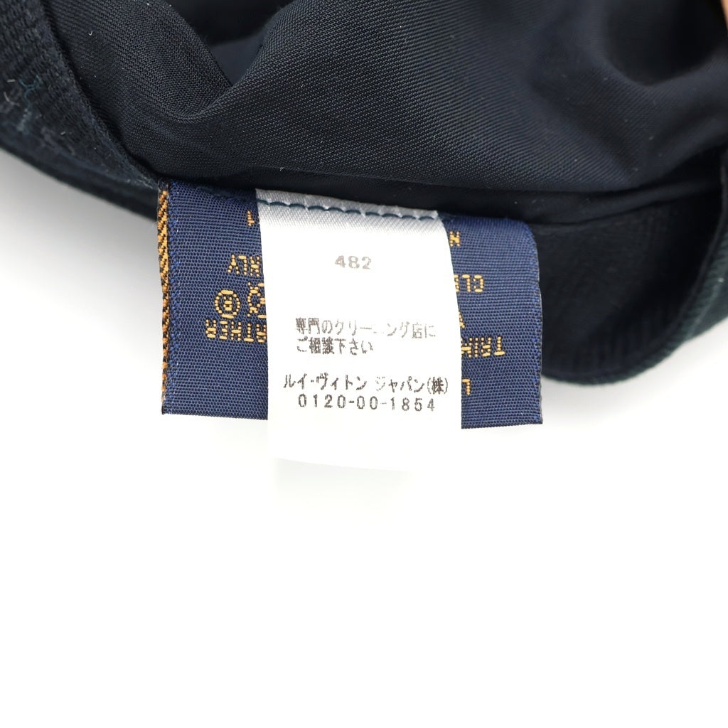 LOUIS VUITTON(ルイヴィトン) ×NIGO ニゴ エンブロイダリーデザイン レザーアジャスター ピルボックスキャップ 帽子 ブラック MP2732