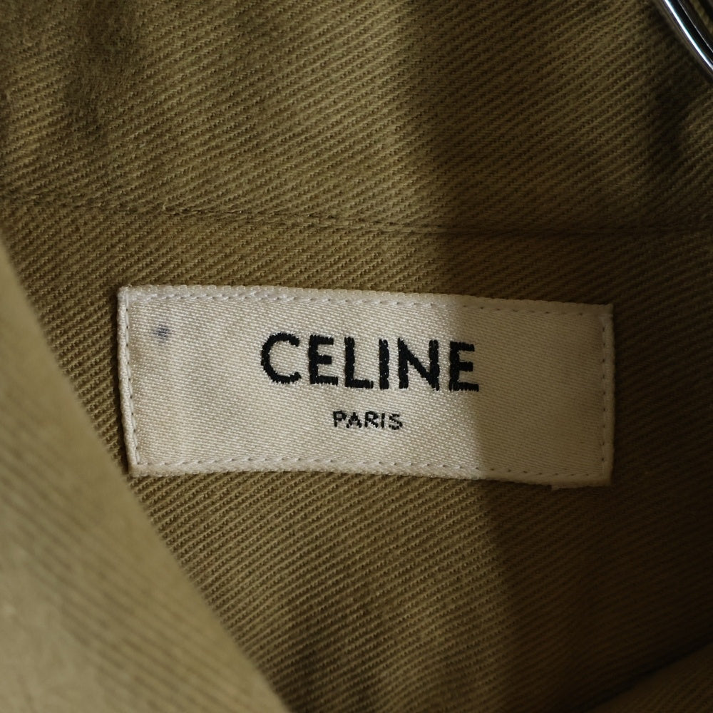 CELINE(セリーヌ) 20SS コットンツイル ミリタリーシャツ 長袖シャツ ブラウン 2C272034I