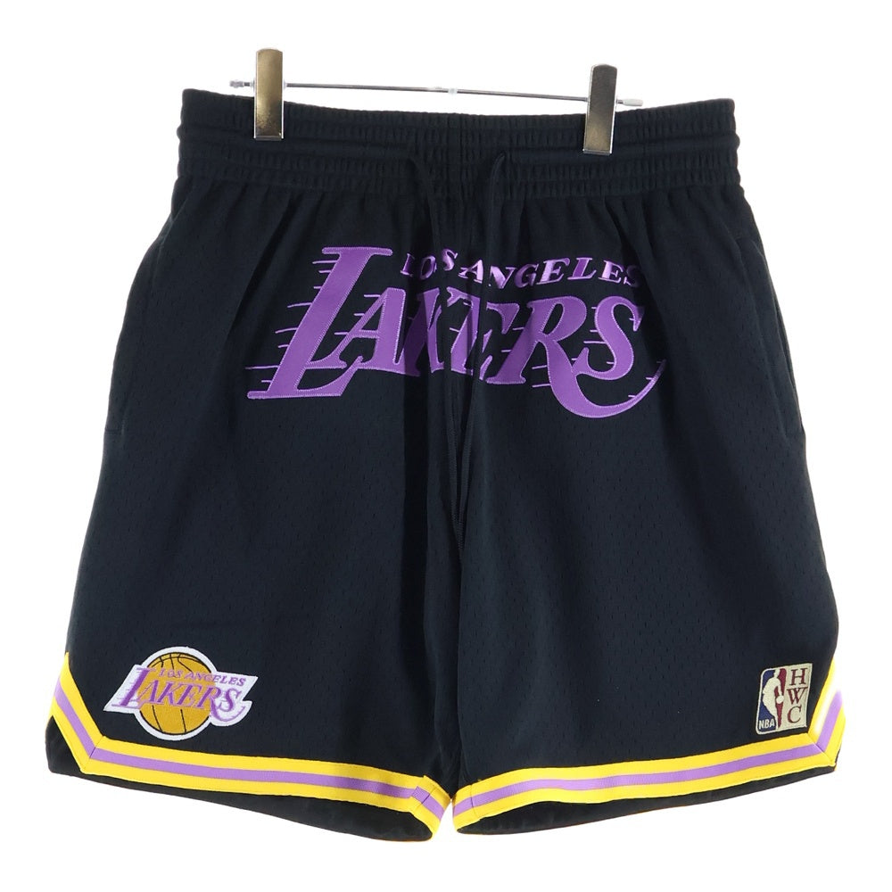 Mitchell&Ness(ミッチェル アンド ネス) PRACTICE SHORTS LAKERS プラクティスショーツ レイカーズ バスケットパンツ ブラック