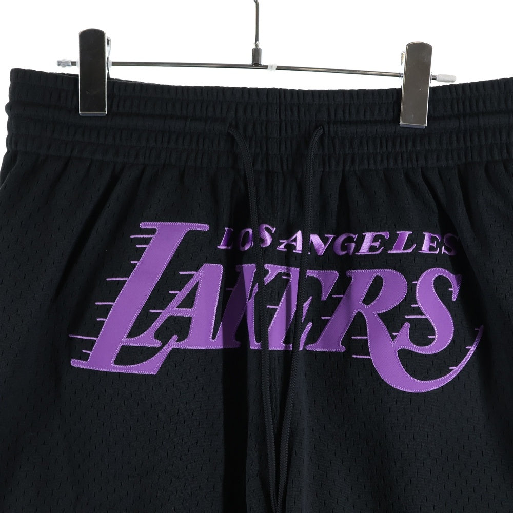 Mitchell&Ness(ミッチェル アンド ネス) PRACTICE SHORTS LAKERS プラクティスショーツ レイカーズ バスケットパンツ ブラック