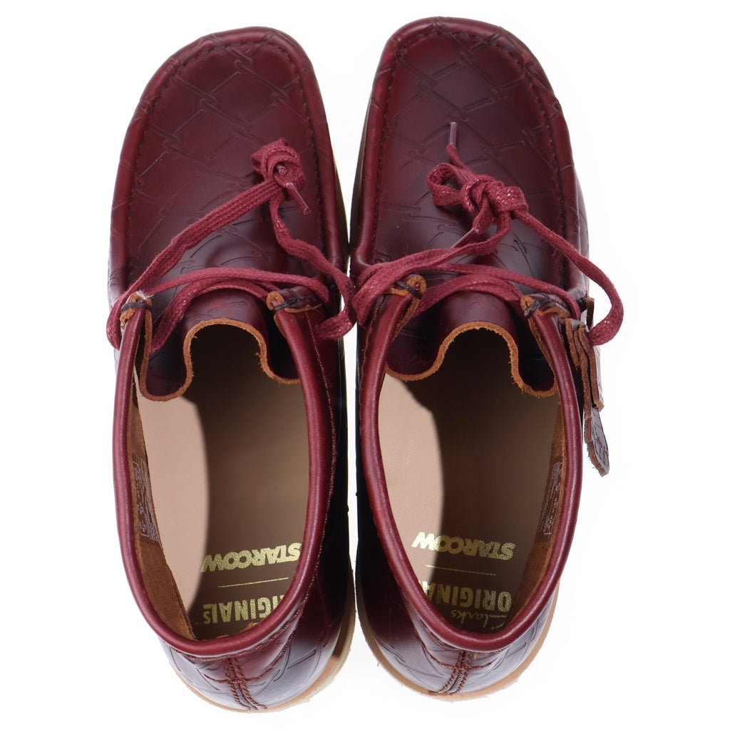Clarks(クラークス) Wallabee Scout Burgundy Starcow ワラビースカウトバーガンディスターカウ レッド US9.5/26.5cm 26186060