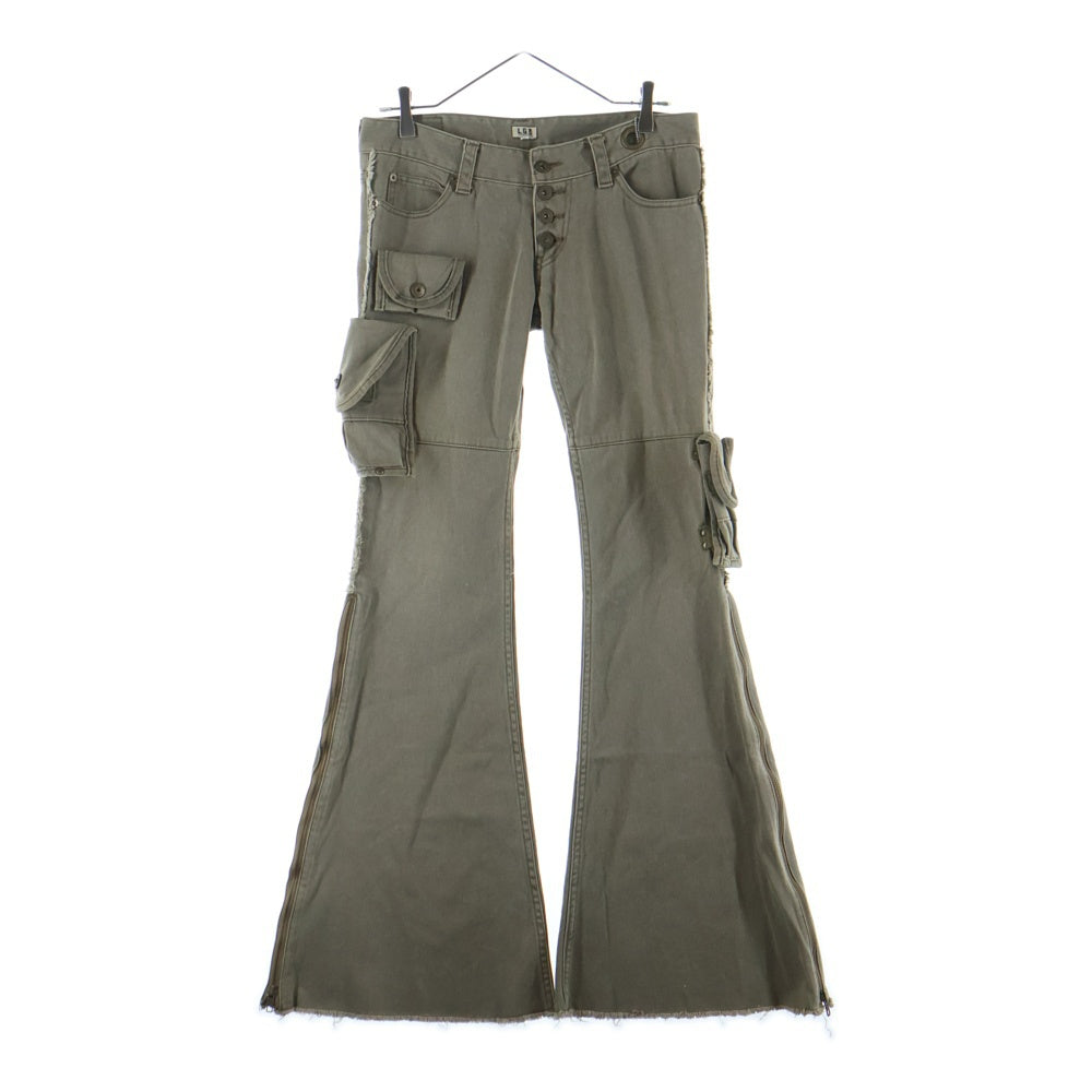 L.G.B.(ルグランブルー) フレア デニムカーゴパンツ カーキ