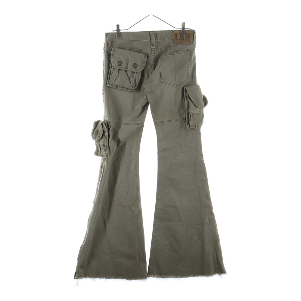 L.G.B.(ルグランブルー) フレア デニムカーゴパンツ カーキ
