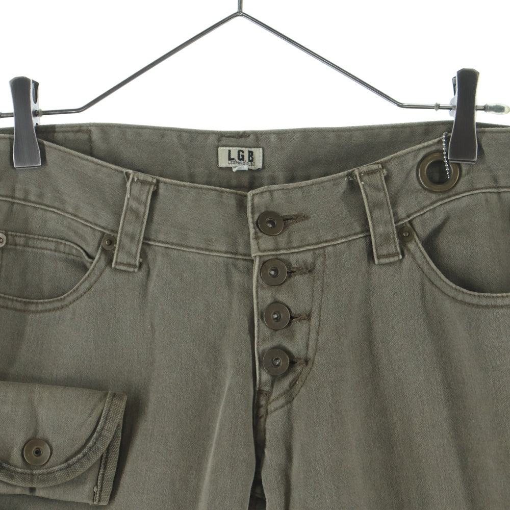L.G.B.(ルグランブルー) フレア デニムカーゴパンツ カーキ
