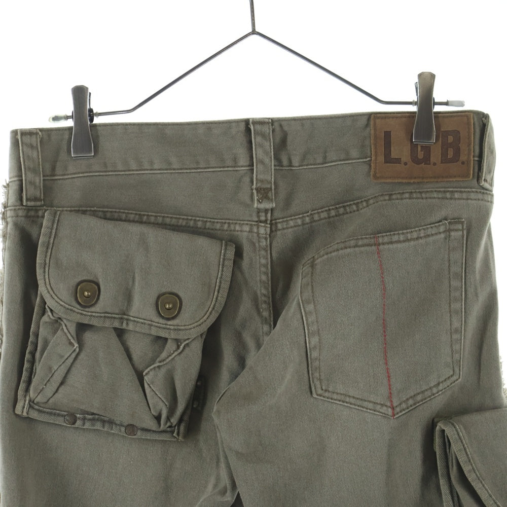 L.G.B.(ルグランブルー) フレア デニムカーゴパンツ カーキ