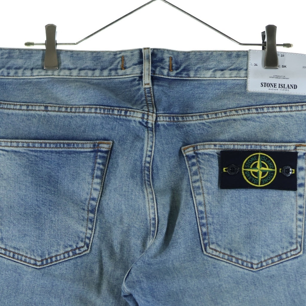 STONE ISLAND(ストーンアイランド) コンパスロゴワッペンデザイン マルチポケット ジップアップ デニムパンツ インディゴ 6415J2ZG5