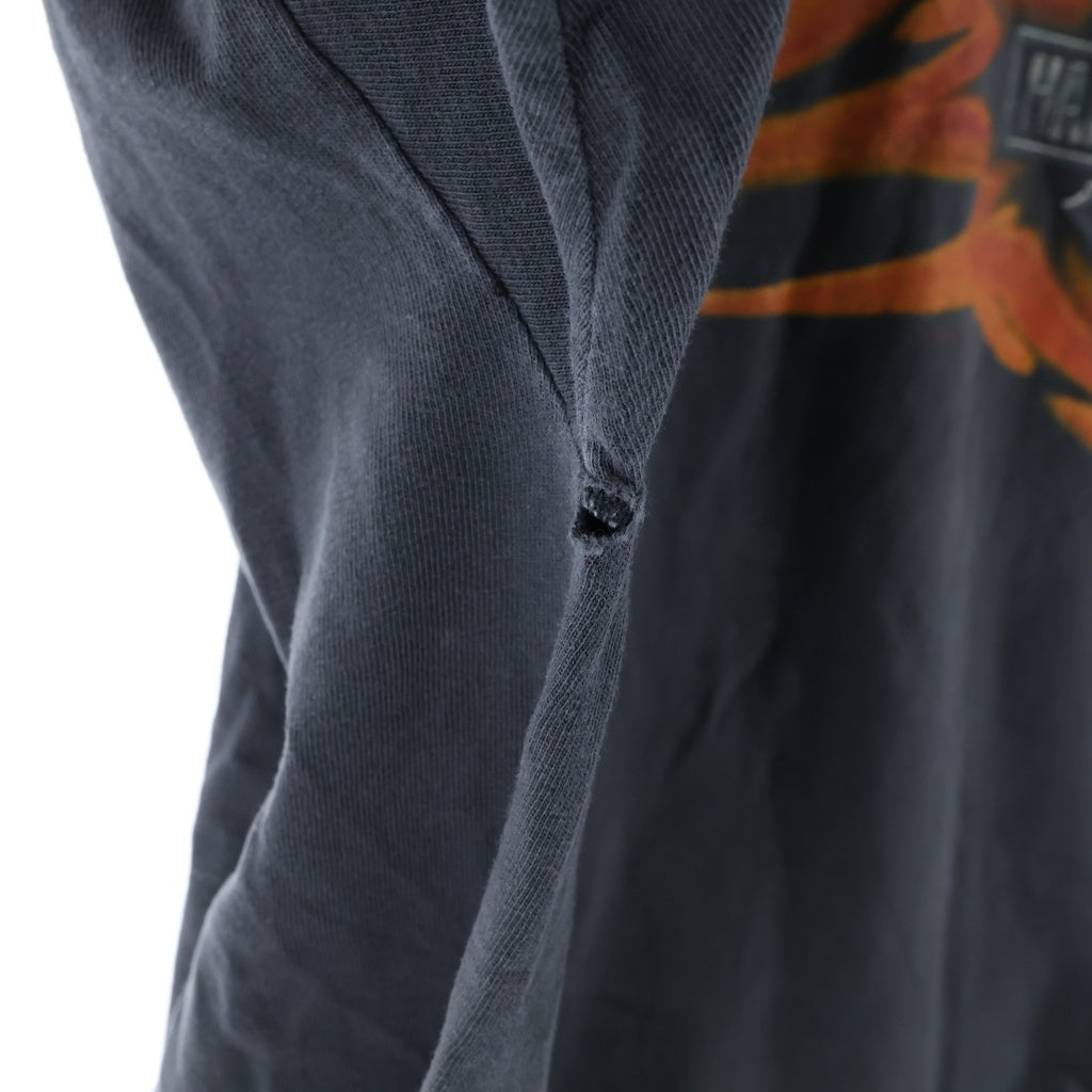 HARLEY DAVIDSON(ハーレーダビッドソン) VINTAGE 00S FLAME LOGO ヴィンテージ フレームロゴデザイン クルーネック カットソー 半袖Tシャツ ブラック