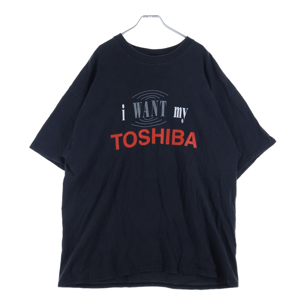VINTAGE(ヴィンテージ) VINTAGE 90S I WANT MY TOSHIBA ヴィンテージ アイ ウォント マイ トーシバ クルーネック カットソー 半袖Tシャツ ブラック