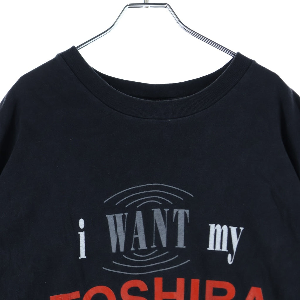 VINTAGE(ヴィンテージ) VINTAGE 90S I WANT MY TOSHIBA ヴィンテージ アイ ウォント マイ トーシバ クルーネック カットソー 半袖Tシャツ ブラック