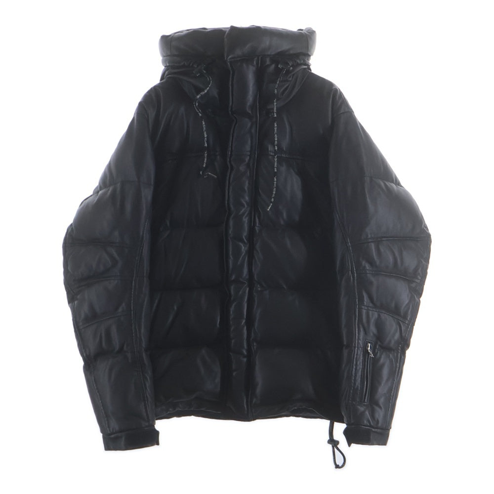 A BATHING APE(アベイシングエイプ) 90S ラムレザー フーデッド ダウンジャケット ブラック