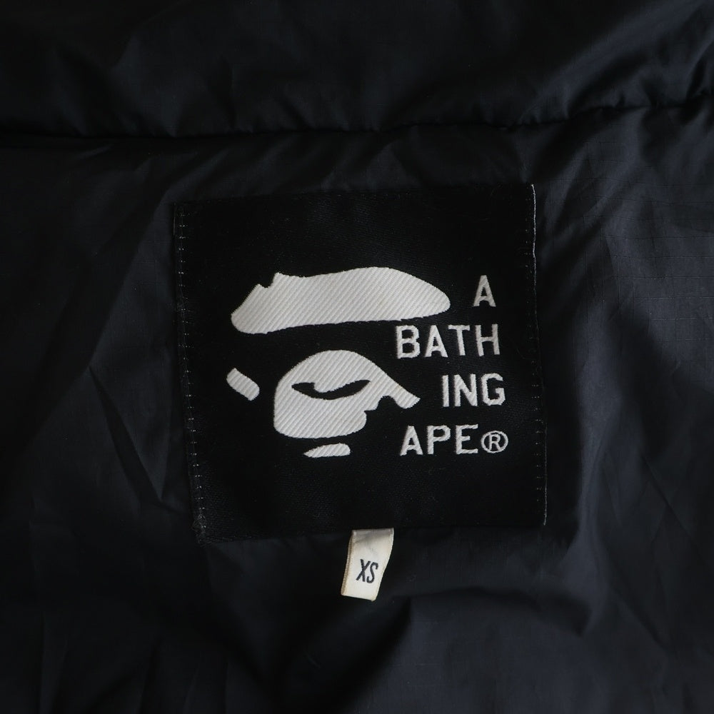 A BATHING APE(アベイシングエイプ) 90S ラムレザー フーデッド ダウンジャケット ブラック
