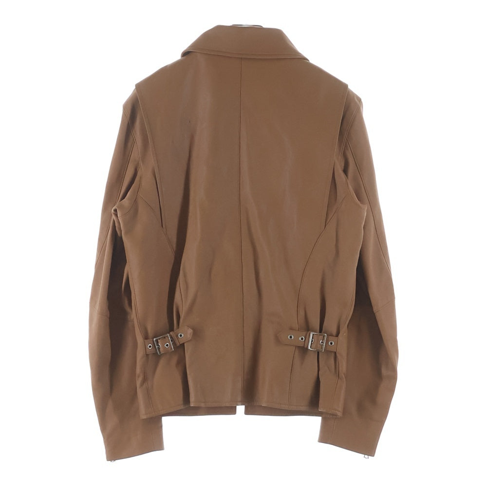 A BATHING APE(アベイシングエイプ) シープスキン ジップアップレザージャケット ブラウン