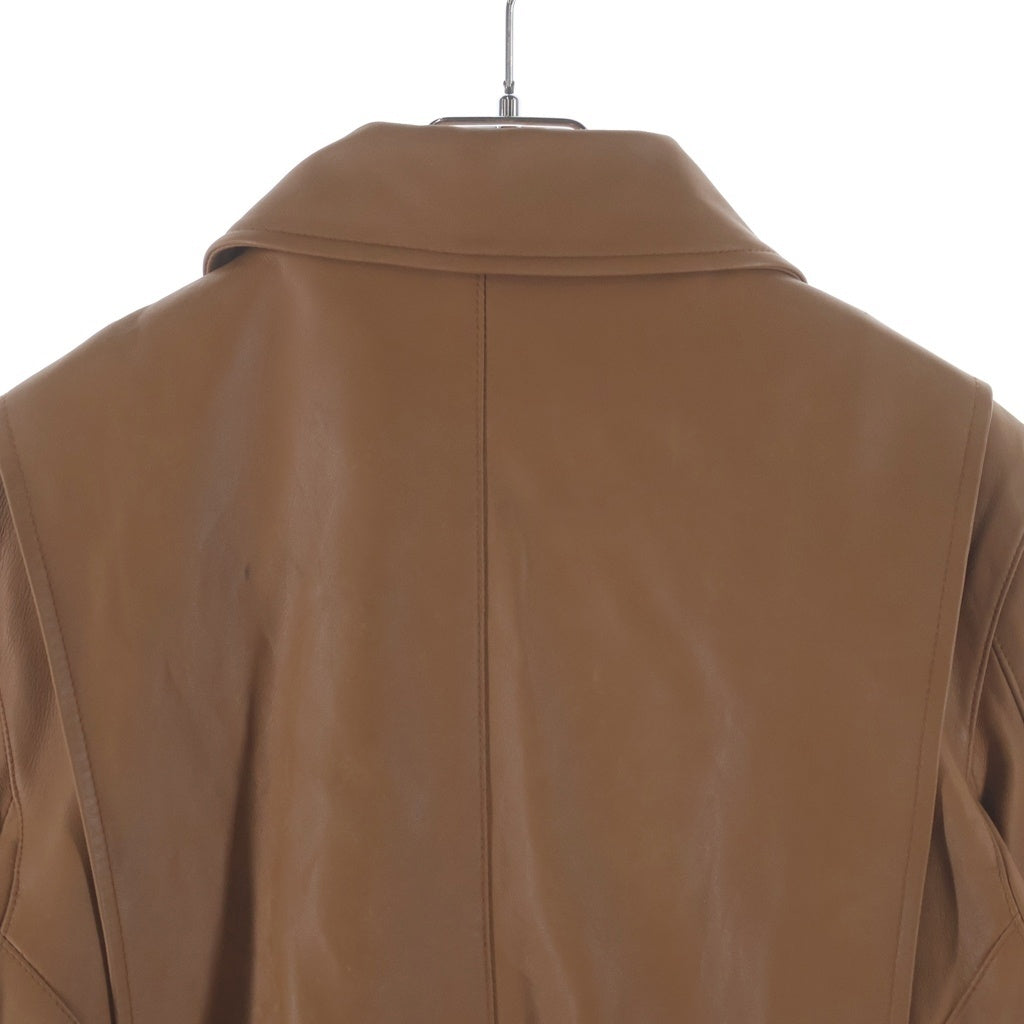 A BATHING APE(アベイシングエイプ) シープスキン ジップアップレザージャケット ブラウン