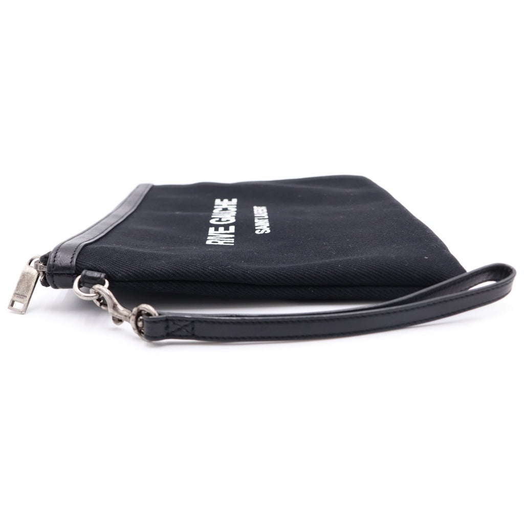 SAINT LAURENT PARIS(サンローランパリ) Clutch Bag Canvas Fabric クラッチバッグ キャンバス生地 ブラック